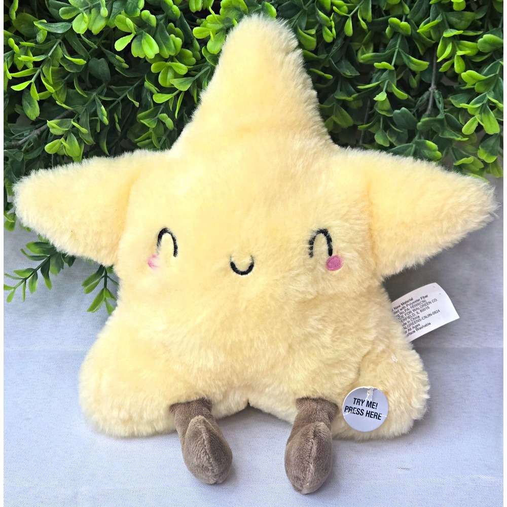 Moon & Stars Interactive Light Up Sound Yellow Star Plush Toy Musical